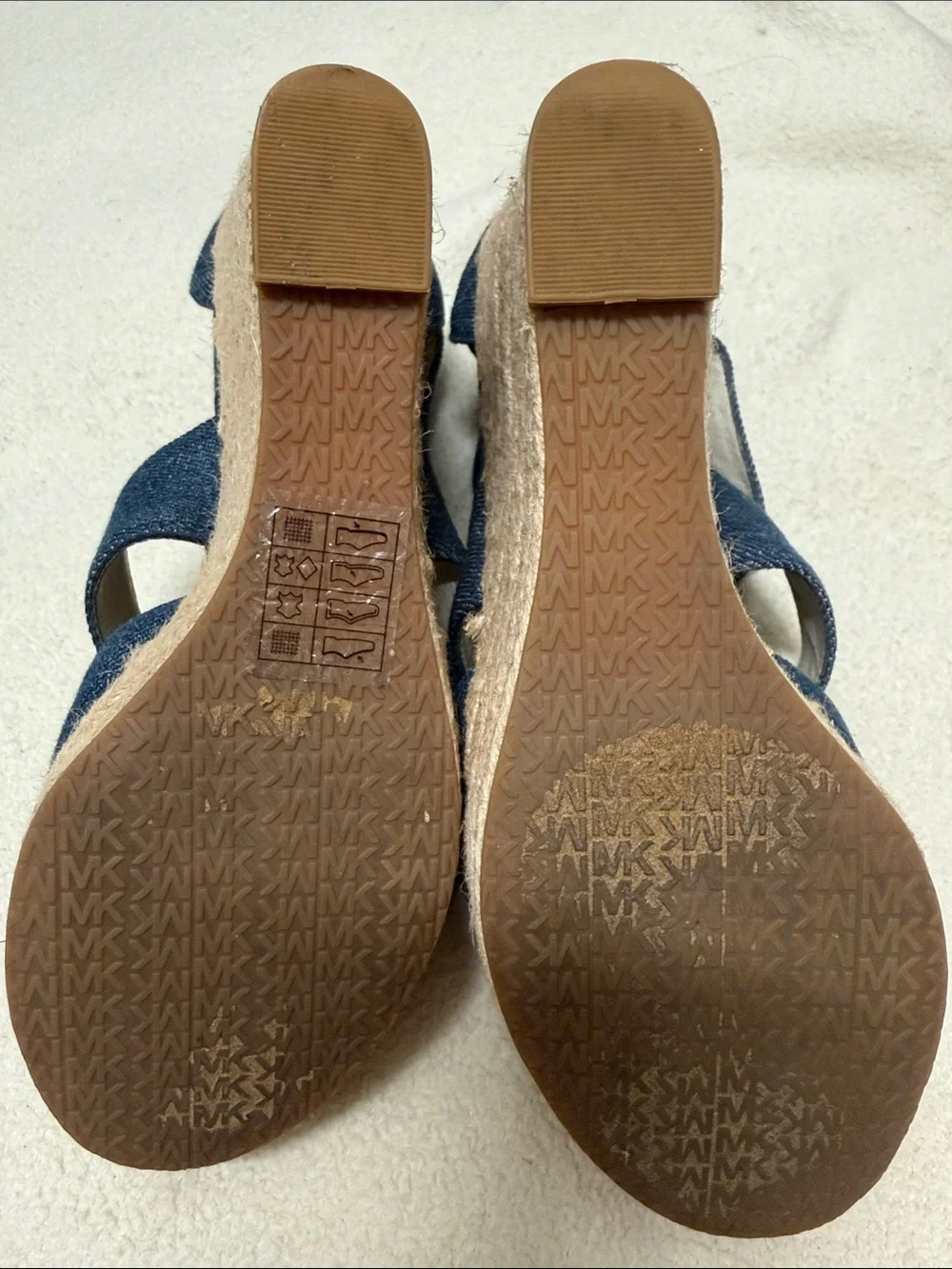 Michael Kors Denim Strappy Zip-Heel Sandals - Blue